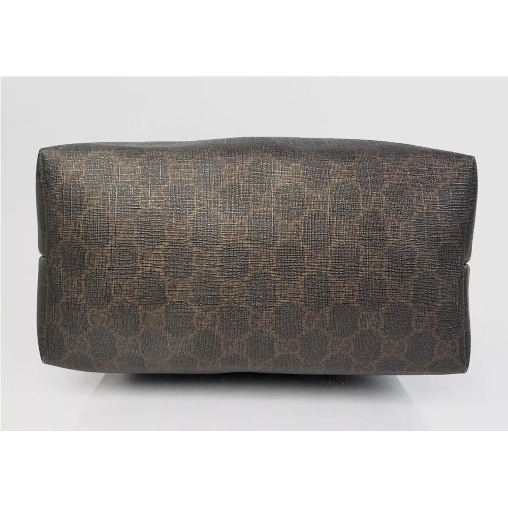 Gucci Supreme pvc coated canvas and leather tote bag deep brown - Picture 8 of 15